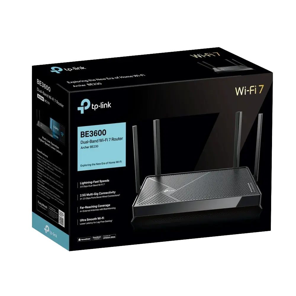TP-Link Archer BE230 BE3600 Dual-Band Wi-Fi 7 Router - للتقنيات الحديثة TT TAB متجر