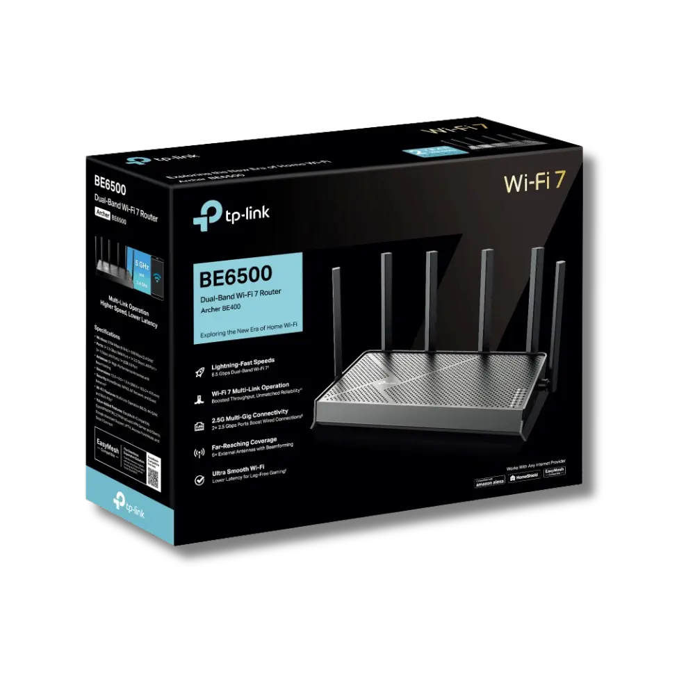 TP-Link Archer BE400 BE6500 Dual-Band Wi-Fi 7 Router - متجر TT Tab للتقنيات الحديثة