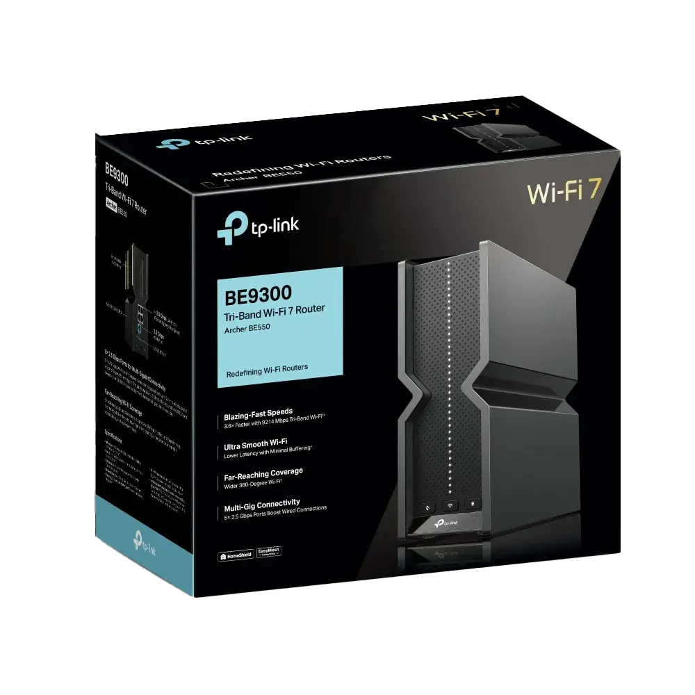 TP-Link Archer BE550 BE9300 Tri-Band Wi-Fi 7 Router - للتقنيات الحديثة TT TAB متجر