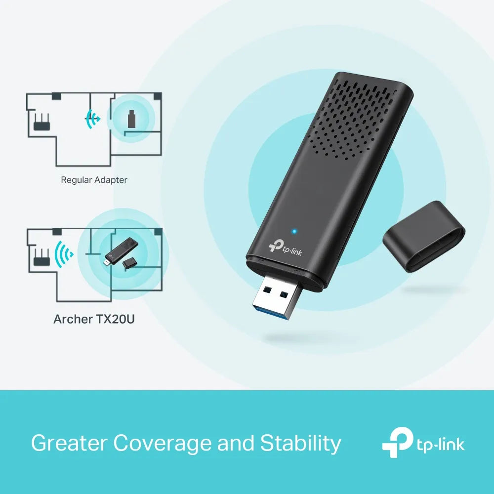TP-Link Archer TX20U AX1800 Dual Band Wi-Fi 6 Wireless USB Adapter - للتقنيات الحديثة TT TAB متجر