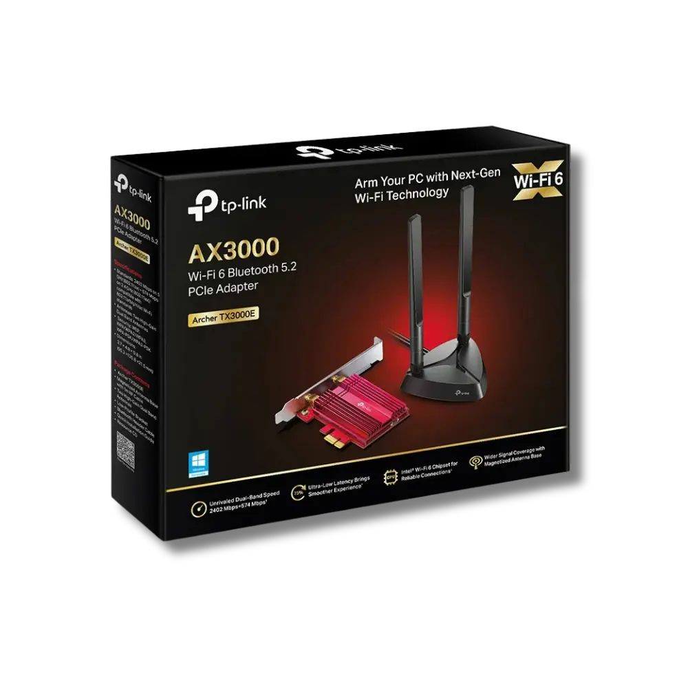 TP-Link Archer TX3000E AX3000 Wi-Fi6 Bluetooth 5.2 PCIe Adapter - متجر TT Tab للتقنيات الحديثة