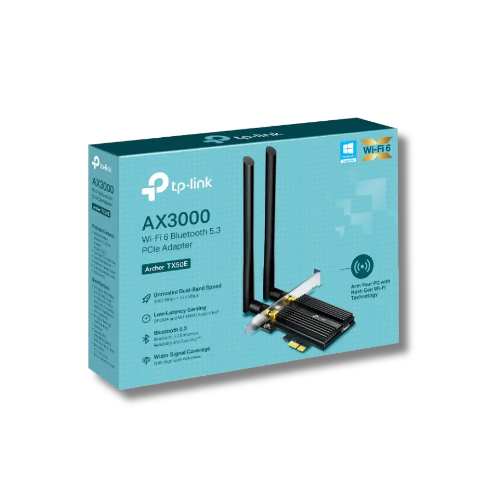 TP-Link Archer TX50E AX3000 Wi-Fi6 Bluetooth 5.3 PCIe Adapter - للتقنيات الحديثة TT TAB متجر