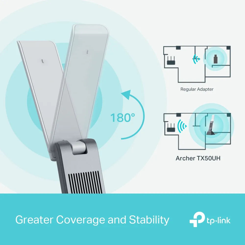 TP-Link Archer TX50UH AX3000 High Gain Wireless USB Adapter - متجر TT Tab للتقنيات الحديثة