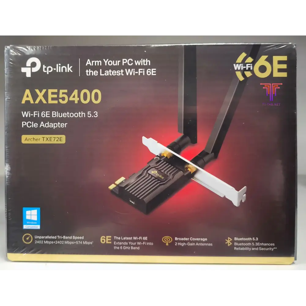 TP-Link Archer TXE72E AXE5400 Wi-Fi 6E Tri-band PCIe Adapter with Bluetooth 5.3 - متجر TT Tab للتقنيات الحديثة