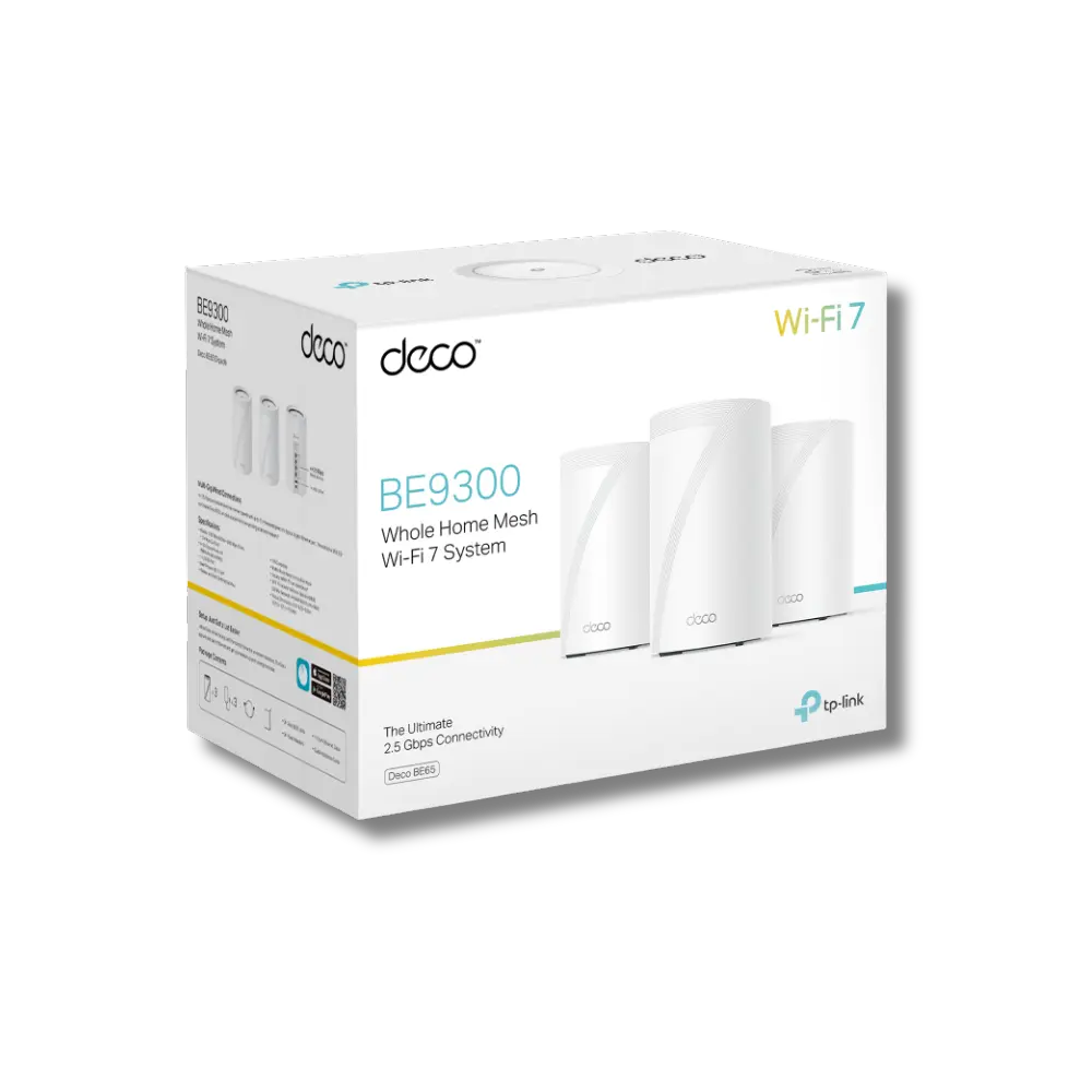TP-Link Deco BE65 BE9300 3-Pack Whole Home Mesh WiFi 7 System - للتقنيات الحديثة TT TAB متجر