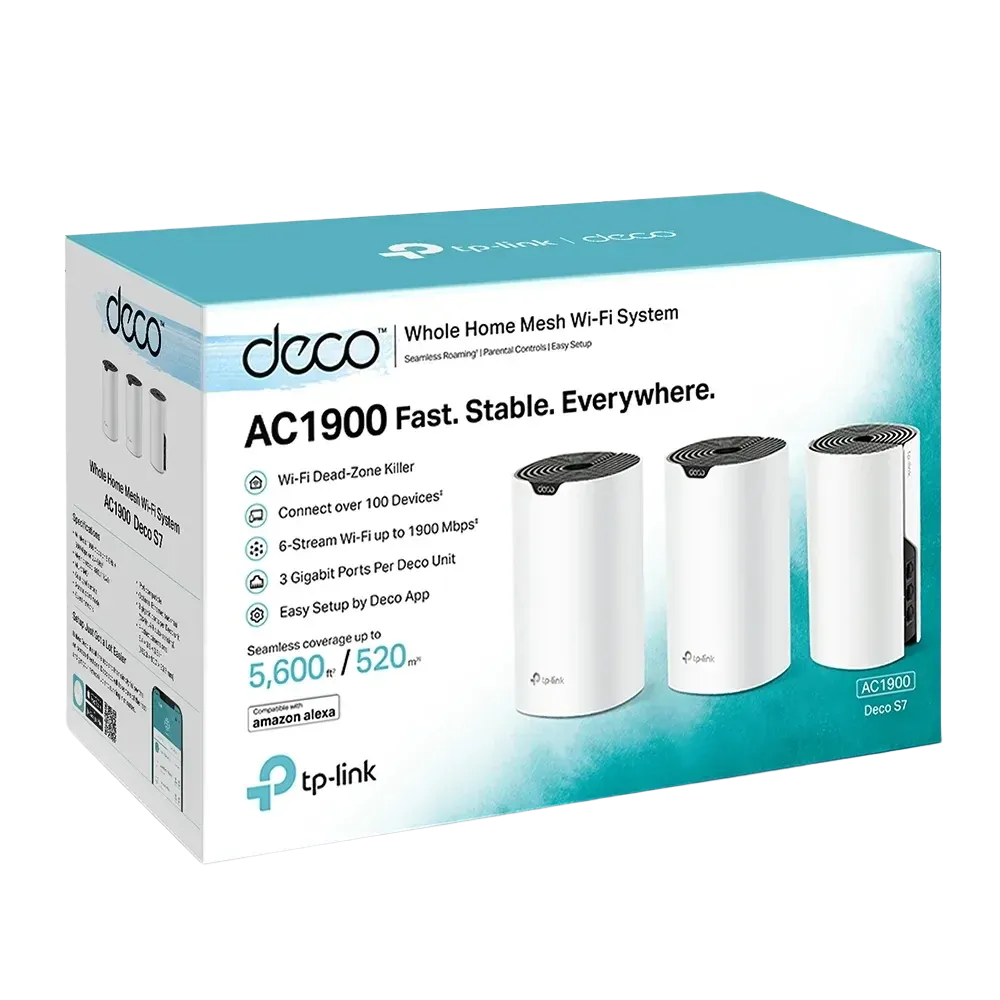 TP-Link Deco S7 AC1900 3-Pack Whole Home Mesh Wi-Fi 5 System - للتقنيات الحديثة TT TAB متجر