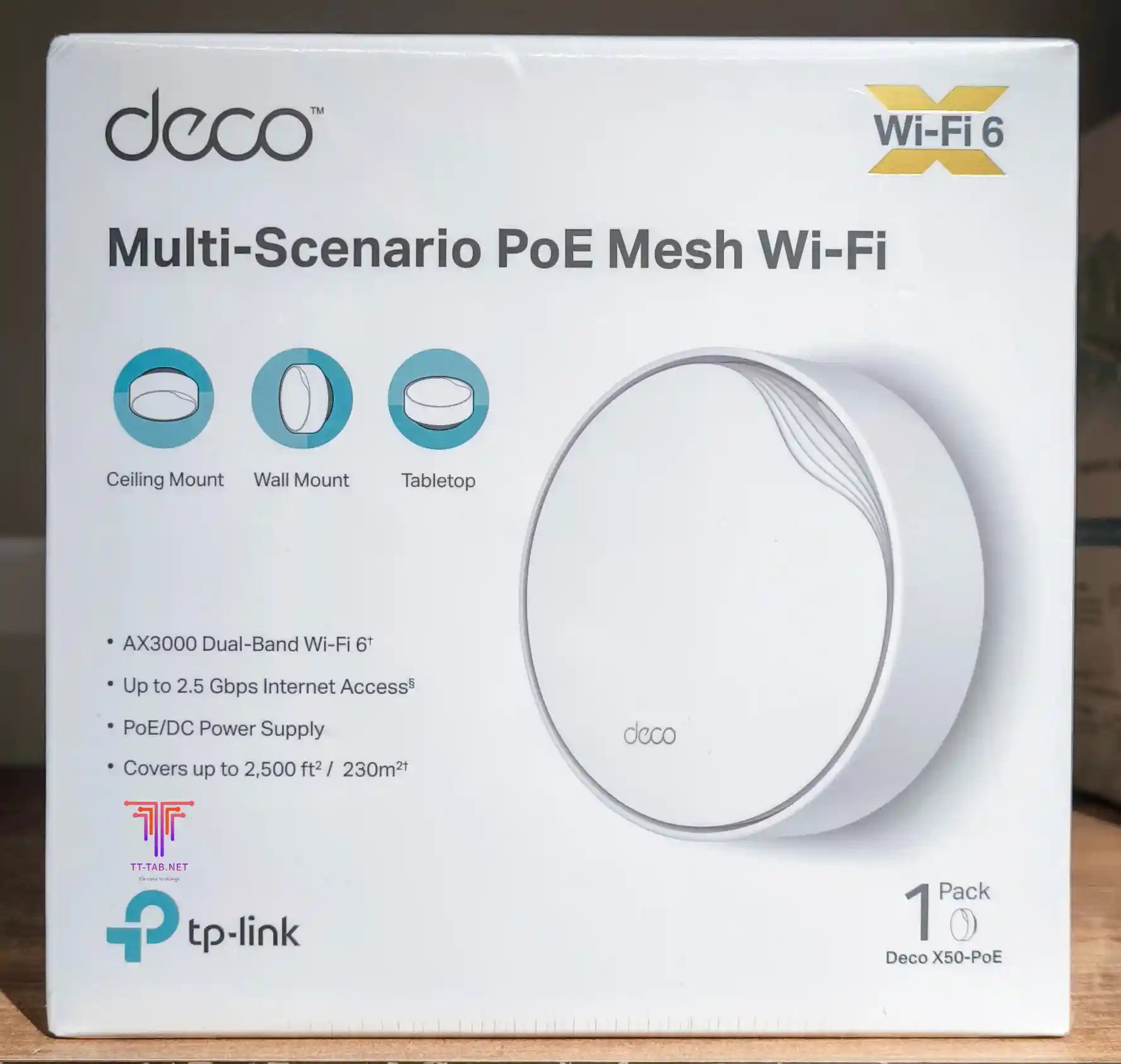 TP-Link Deco X50-PoE AX3000 1-Pack Whole Home Mesh WiFi 6 System with PoE - للتقنيات الحديثة TT TAB متجر