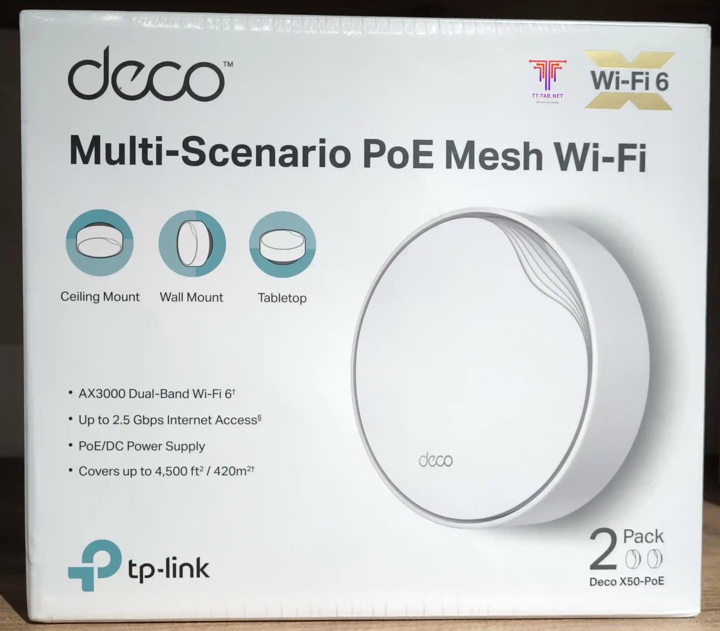 TP-Link Deco X50-PoE AX3000 2-Pack Whole Home Mesh WiFi 6 System with PoE - متجر TT Tab للتقنيات الحديثة