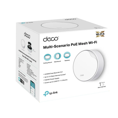 TP-Link Deco X50-PoE AX3000 1-Pack Whole Home Mesh WiFi 6 System with PoE