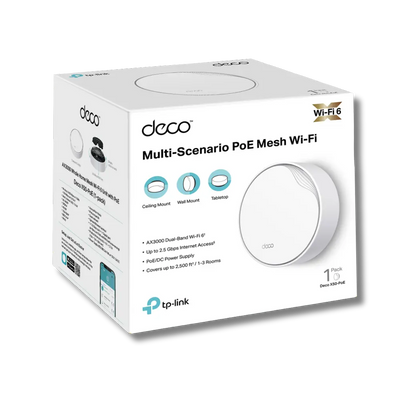 TP-Link Deco X50-PoE AX3000 1-Pack Whole Home Mesh WiFi 6 System with PoE