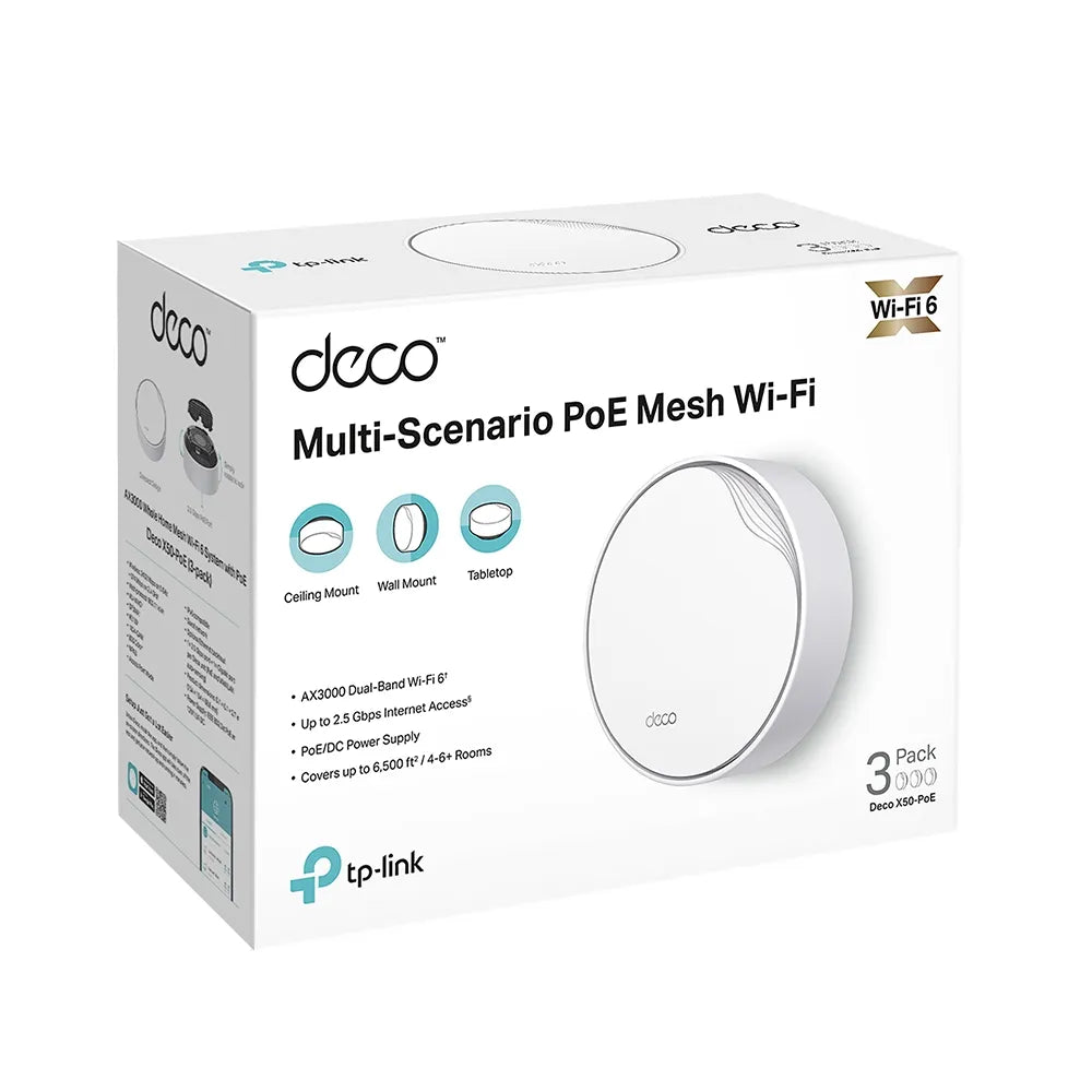 TP-Link Deco X50-PoE AX3000 3-Pack - للتقنيات الحديثة TT TAB متجر