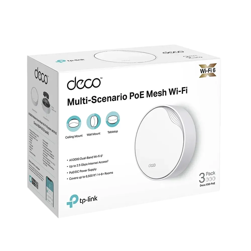 TP-Link Deco X50-PoE AX3000 3-Pack - للتقنيات الحديثة TT TAB متجر