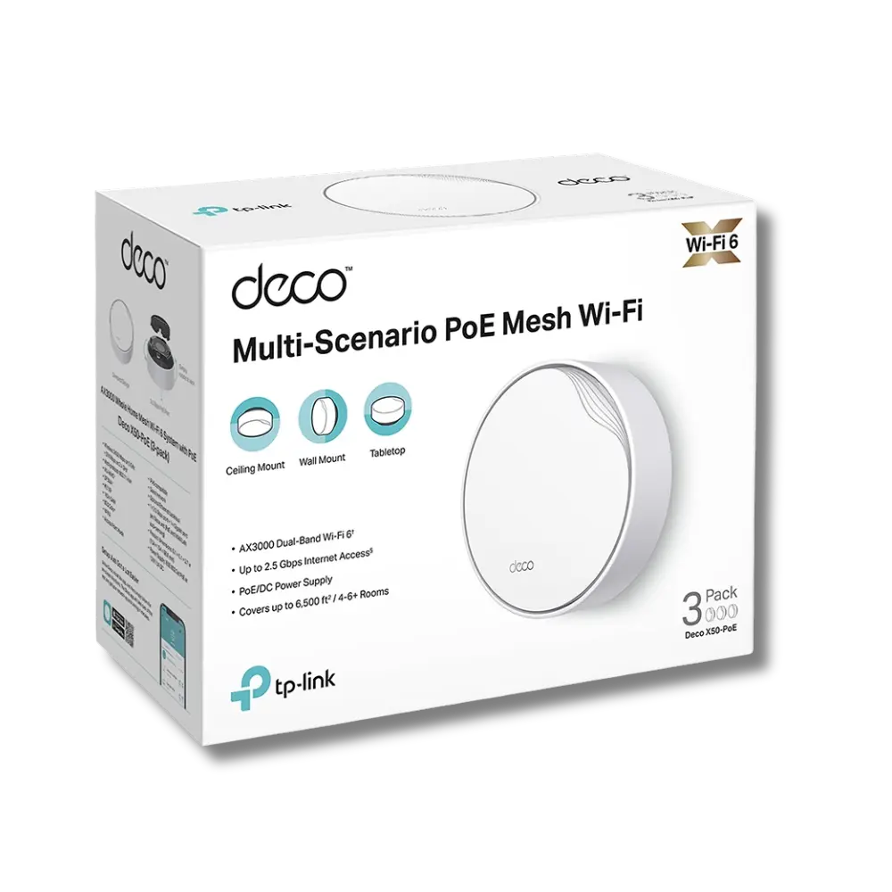 TP-Link Deco X50-PoE AX3000 3-Pack - للتقنيات الحديثة TT TAB متجر