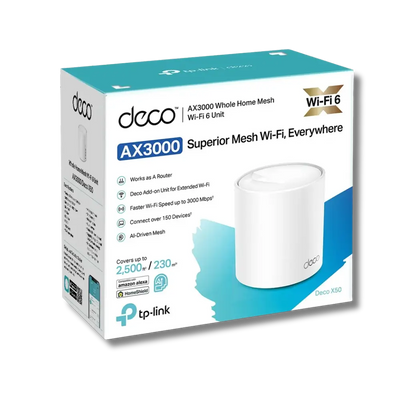 TP-Link Deco X50 AX3000 1-Pack Whole Home Mesh WiFi 6 System