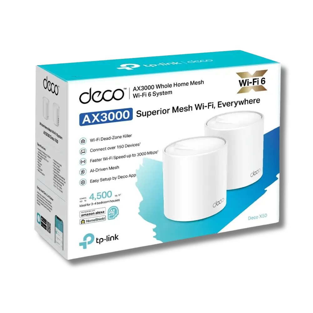 TP-Link Deco X50 AX3000 2-Pack Whole Home Mesh WiFi 6 System - للتقنيات الحديثة TT TAB متجر