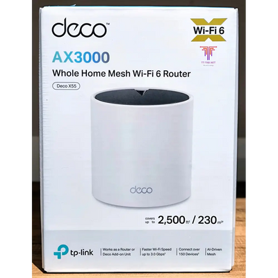 TP-Link Deco X55 AX3000 1-Pack Whole Home Mesh WiFi 6 System