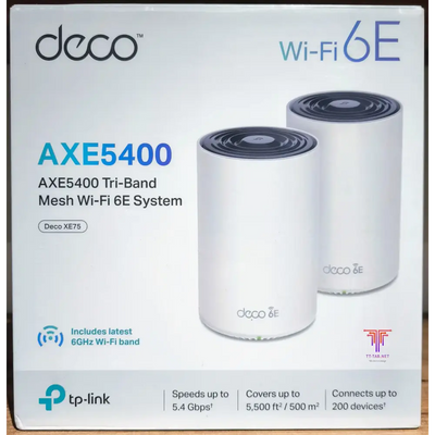 TP-Link Deco XE75 AXE5400 2-Pack Tri-Band Mesh Wi-Fi 6E System