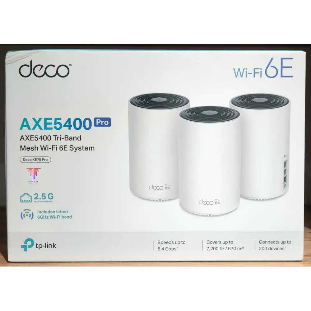 TP-Link Deco XE75 Pro AXE5400 3-Pack Tri-Band Mesh Wi-Fi 6E System - للتقنيات الحديثة TT TAB متجر