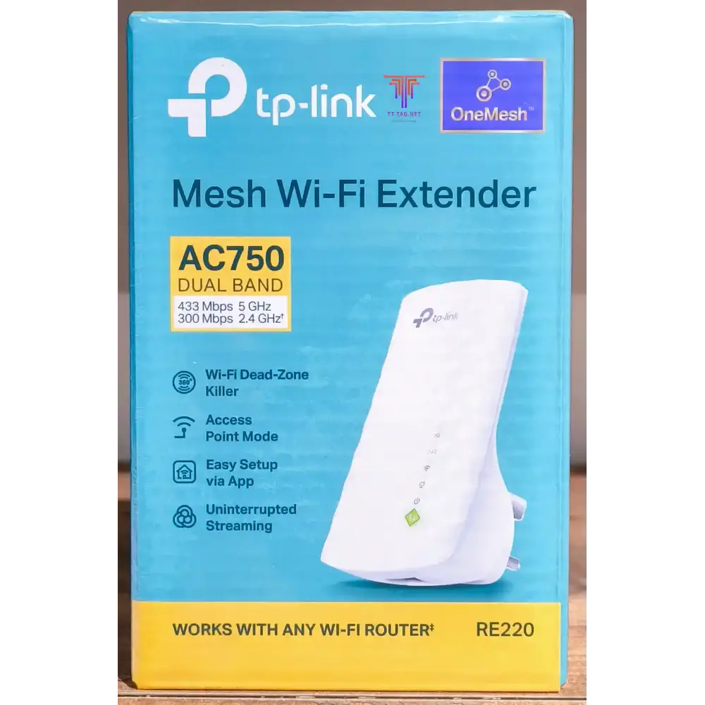 TP-Link RE220 AC750 Mesh Wi-Fi5 Range Extender - للتقنيات الحديثة TT TAB متجر