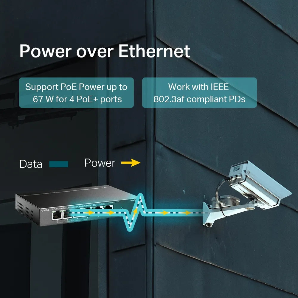 TP-Link TL-SF1006P 6-Port 10/100Mbps Desktop Switch with 4-Port PoE+ - متجر TT Tab للتقنيات الحديثة