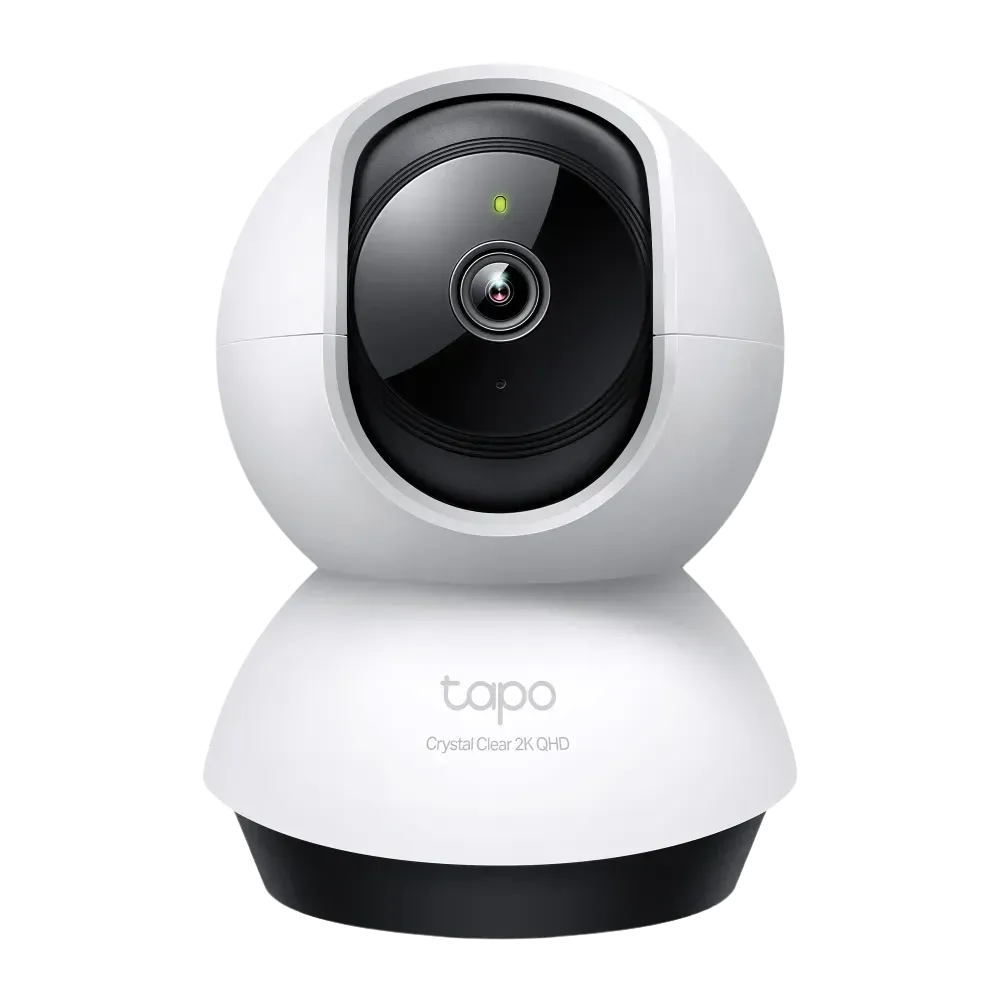 TP-Link Tapo C220 Pan/Tilt AI Home Security Wi-Fi Camera, white color, with a spherical shape and a black lens.
