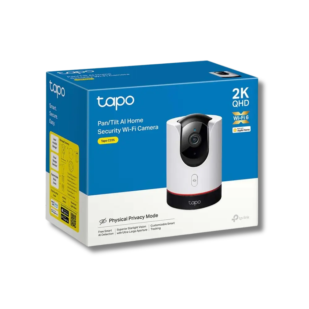 TP-Link Tapo C225 Pan/Tilt AI Home Security Wi-Fi Camera packaging box