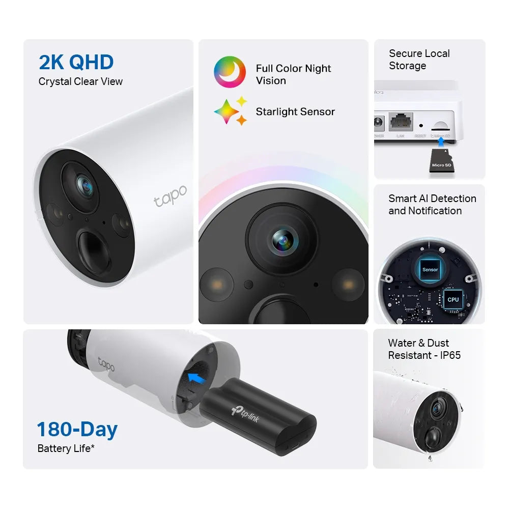 TP-Link Tapo C420S2 Smart Wire-Free Security Camera System, 2-Camera System - للتقنيات الحديثة TT TAB متجر