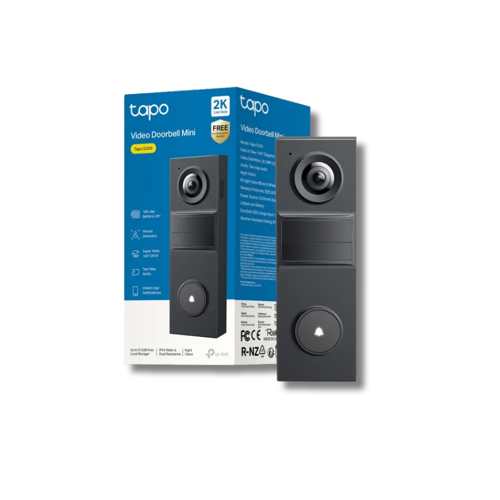 TP-Link Tapo D205 2K 3MP Wire-Free Smart Video Doorbell Mini - متجر TT Tab للتقنيات الحديثة