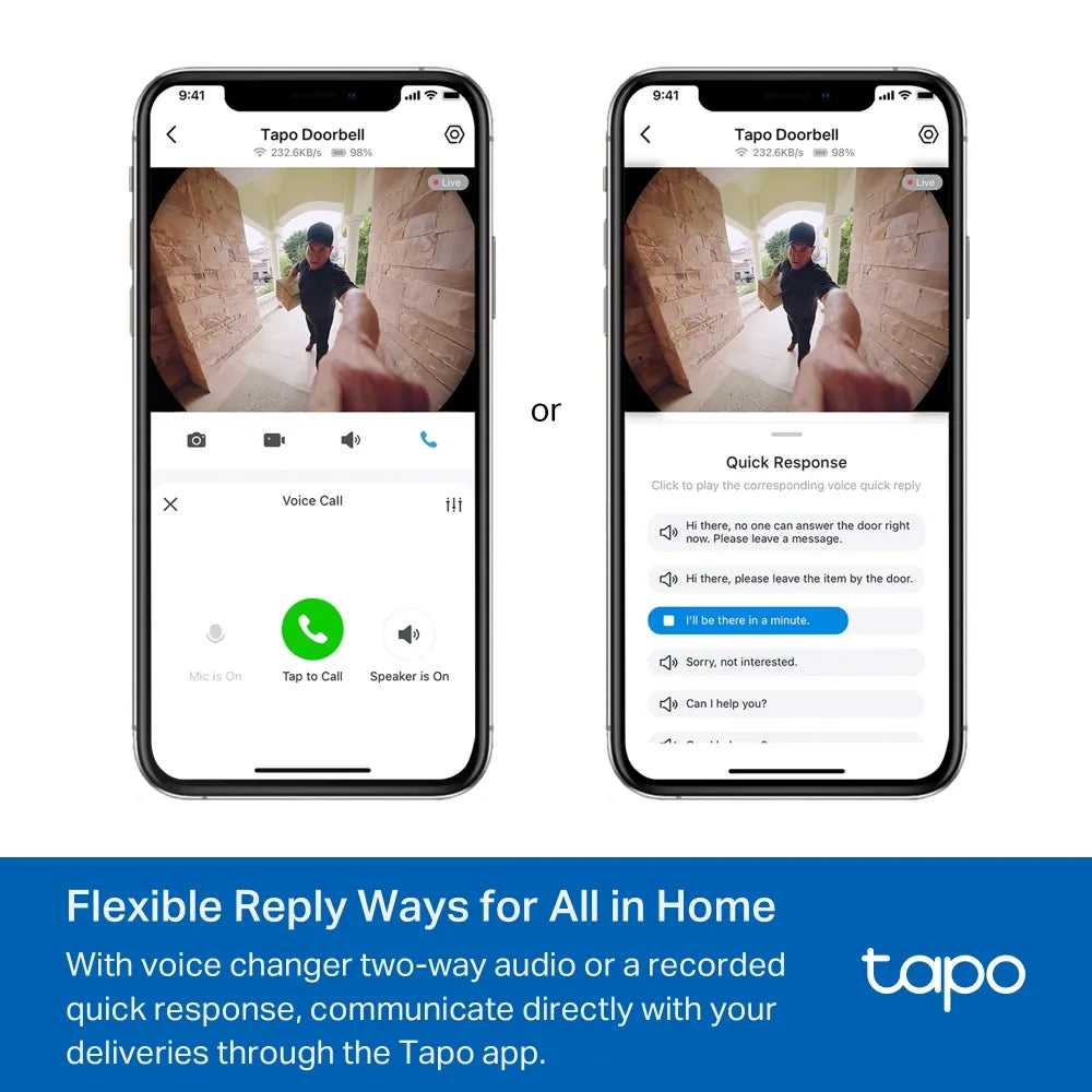 TP-Link Tapo D235 2K 5MP Battery & Wired Smart Video Doorbell with Wi-Fi Chime - متجر TT Tab للتقنيات الحديثة