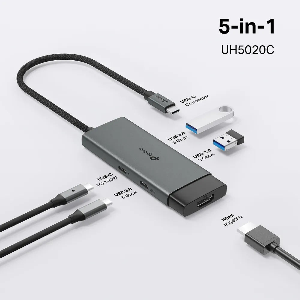 TP-Link UH5020C USB Type-C 5-in-1 Hub - متجر TT Tab للتقنيات الحديثة