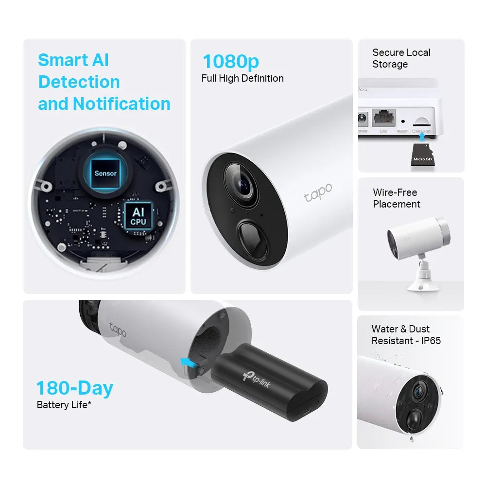 TP-Link Tapo C400S2 Smart Wire-Free Security Camera System, 2-Camera System - للتقنيات الحديثة TT TAB متجر