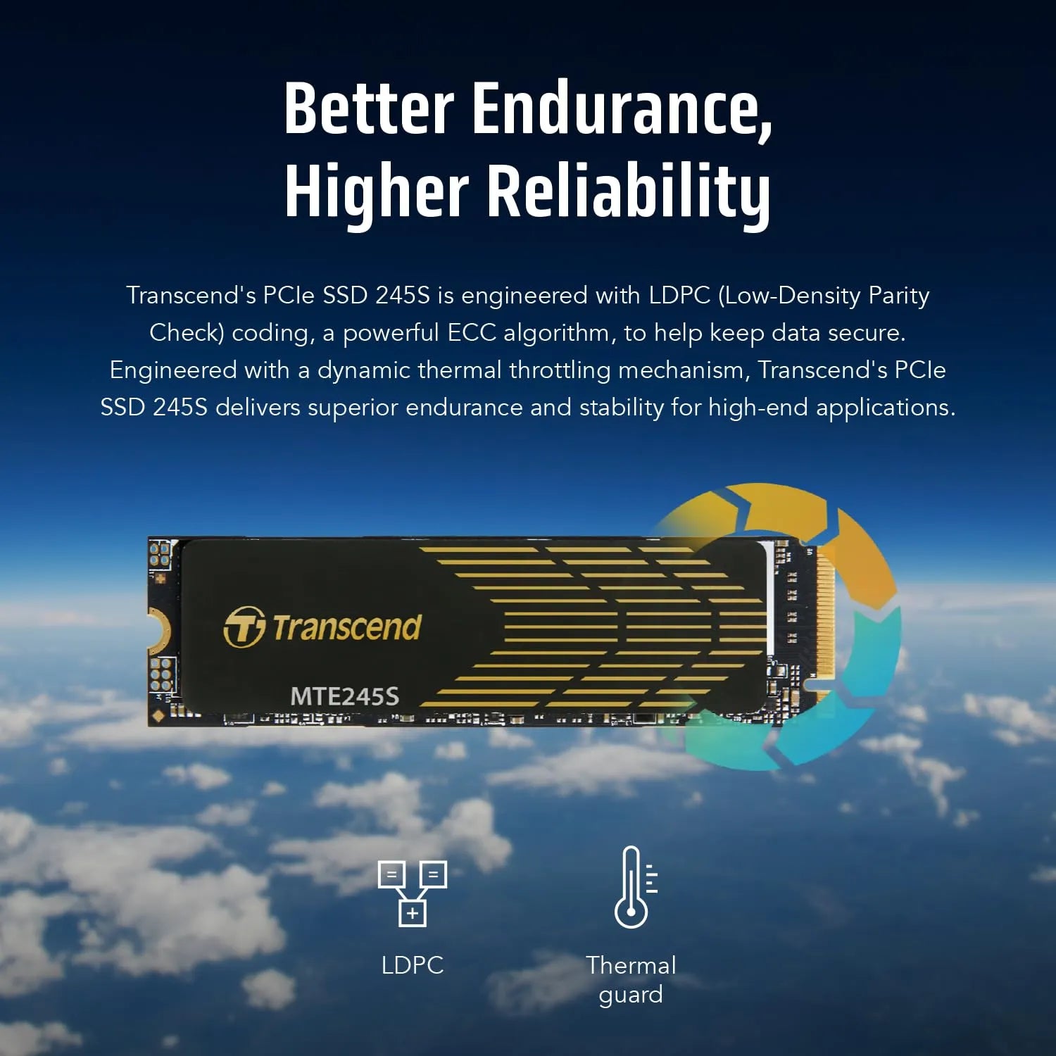 Transcend 245S SSD NVMe Gen4 with Graphene Heat-Spreading Sticker - متجر TT Tab للتقنيات الحديثة