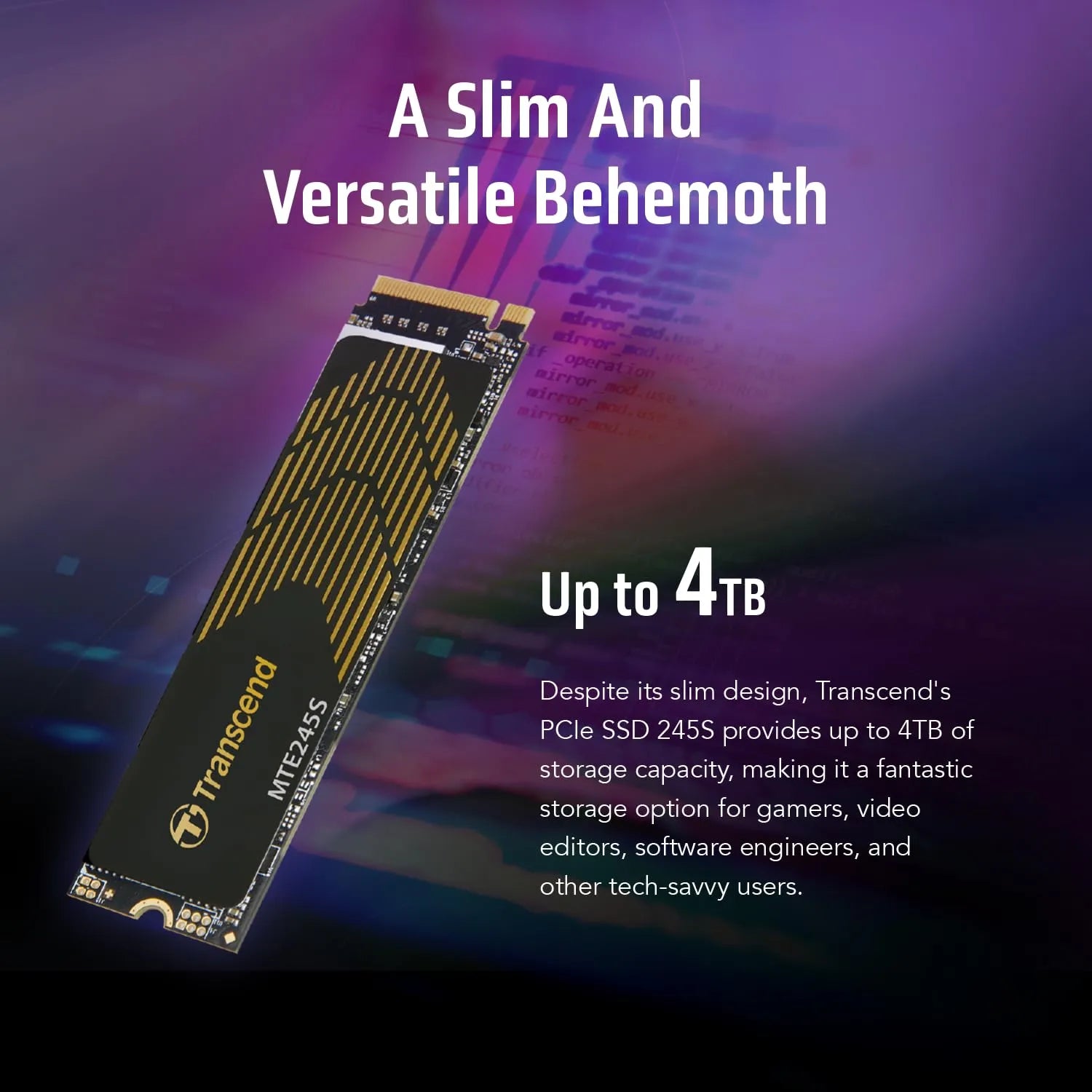 Transcend 245S SSD NVMe Gen4 with Graphene Heat-Spreading Sticker - متجر TT Tab للتقنيات الحديثة
