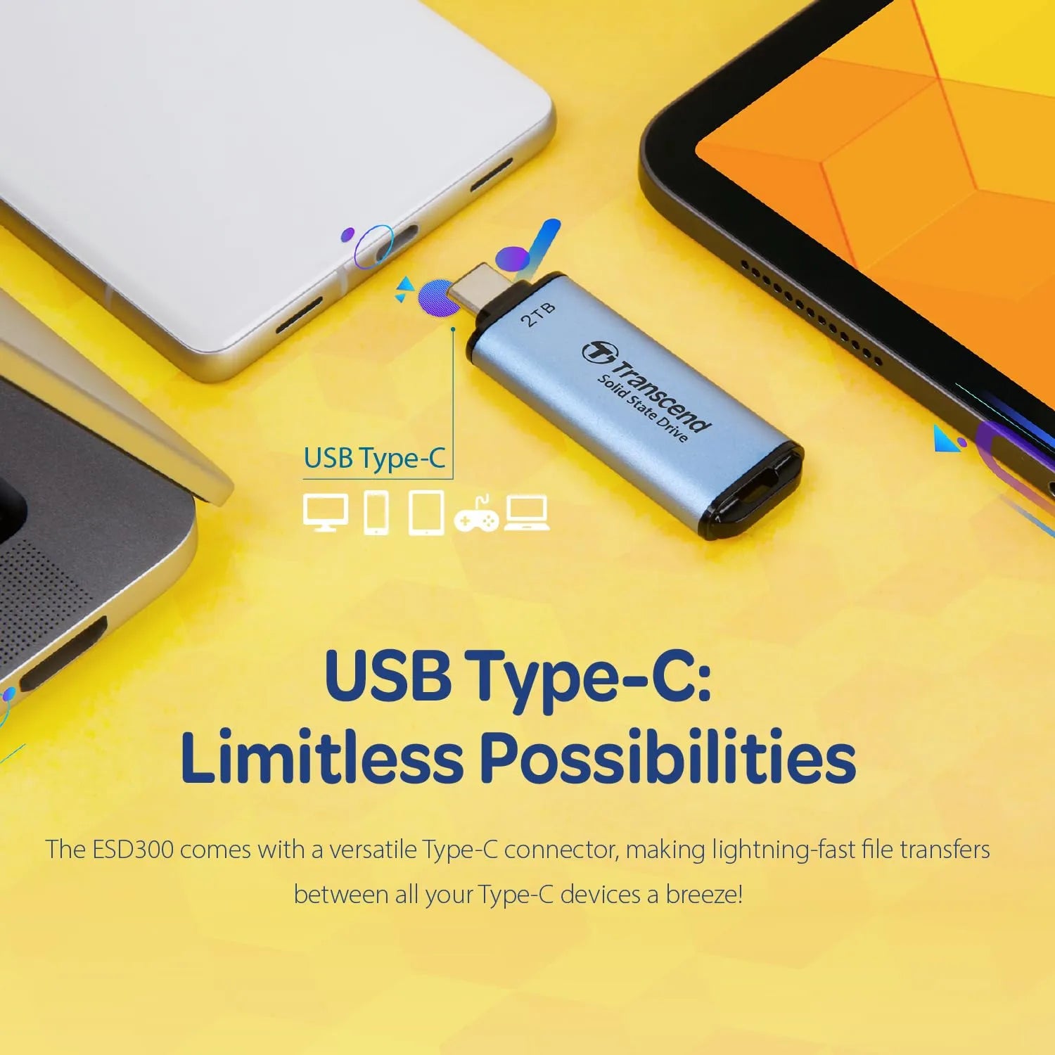 Transcend ESD300 Portable SSD - متجر TT Tab للتقنيات الحديثة
