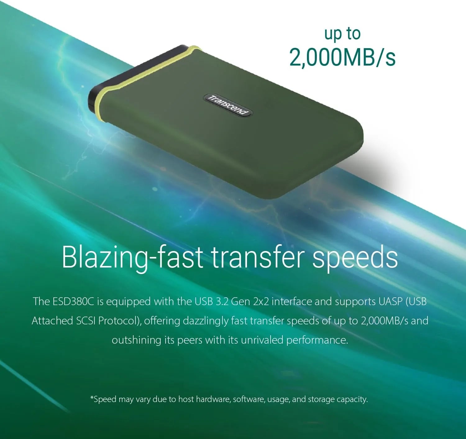 Transcend ESD380C Portable SSD Speed up to 2000MB/s - متجر TT Tab للتقنيات الحديثة