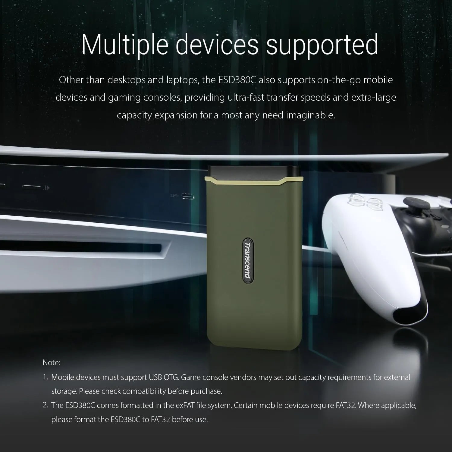 Transcend ESD380C Portable SSD Speed up to 2000MB/s - متجر TT Tab للتقنيات الحديثة