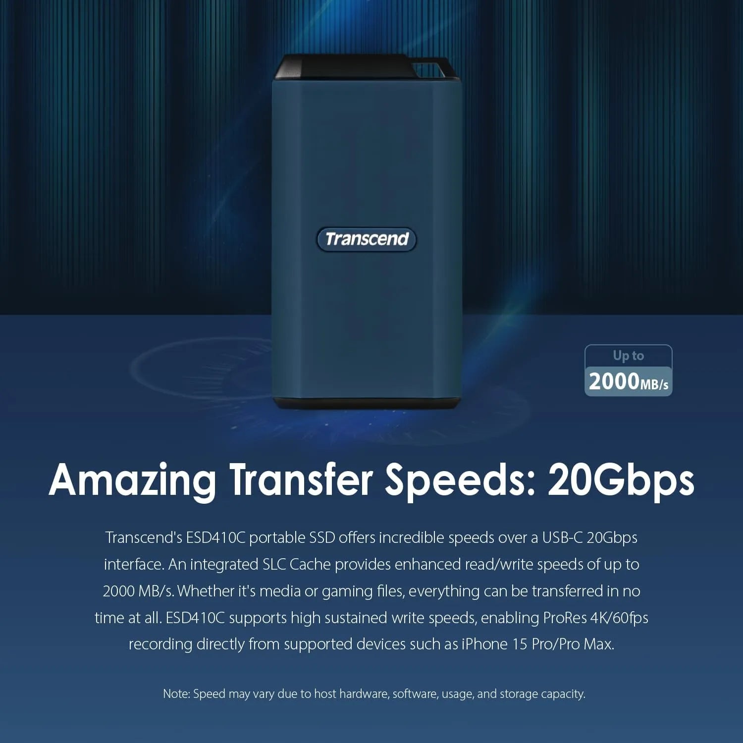 Transcend ESD410C 2000MB/s Portable SSD - متجر TT Tab للتقنيات الحديثة