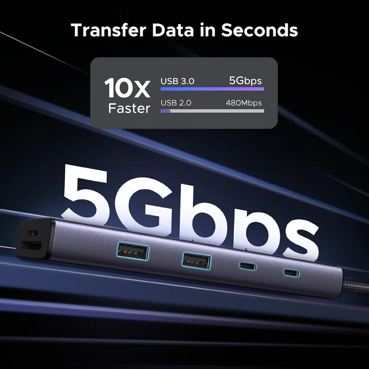UGREEN CM498 15375 9-in-1 USB-C Hub with 4K@60Hz HDMI & Gigabit Ethernet & SD/TF & 100W PD Input - متجر TT Tab للتقنيات الحديثة