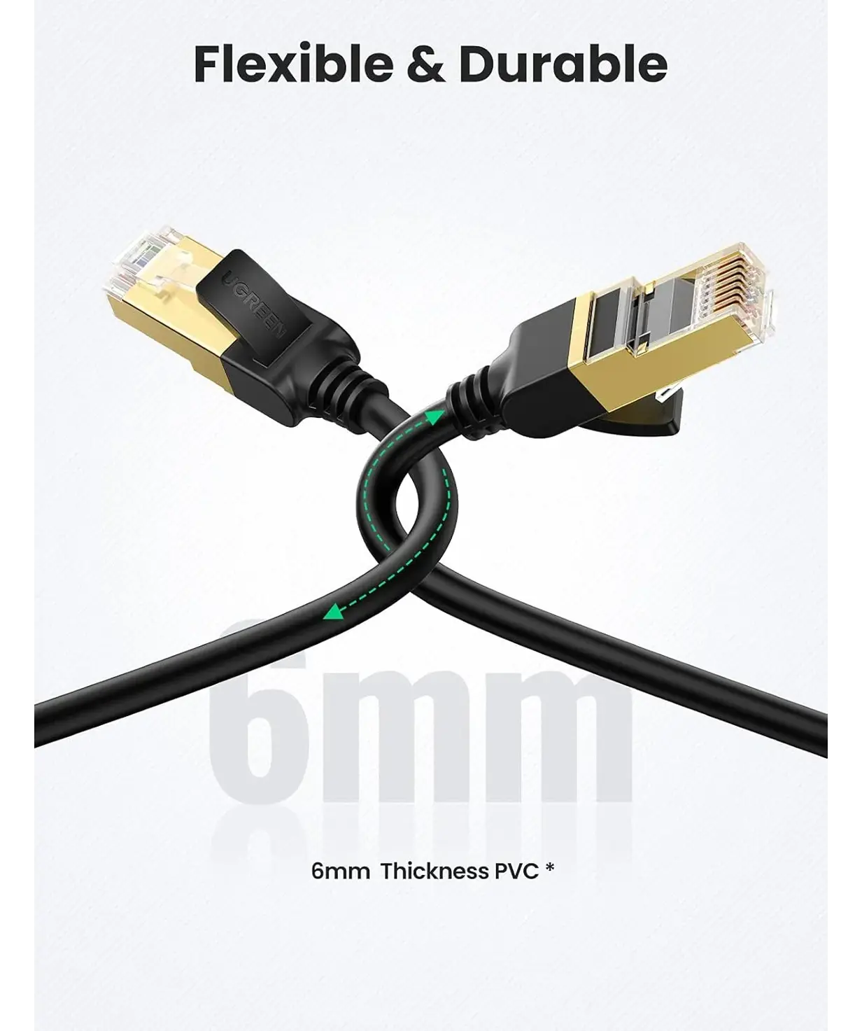 UGREEN Cat 7 F/FTP 10Gbps 600MHz Ethernet Cable - متجر TT Tab للتقنيات الحديثة