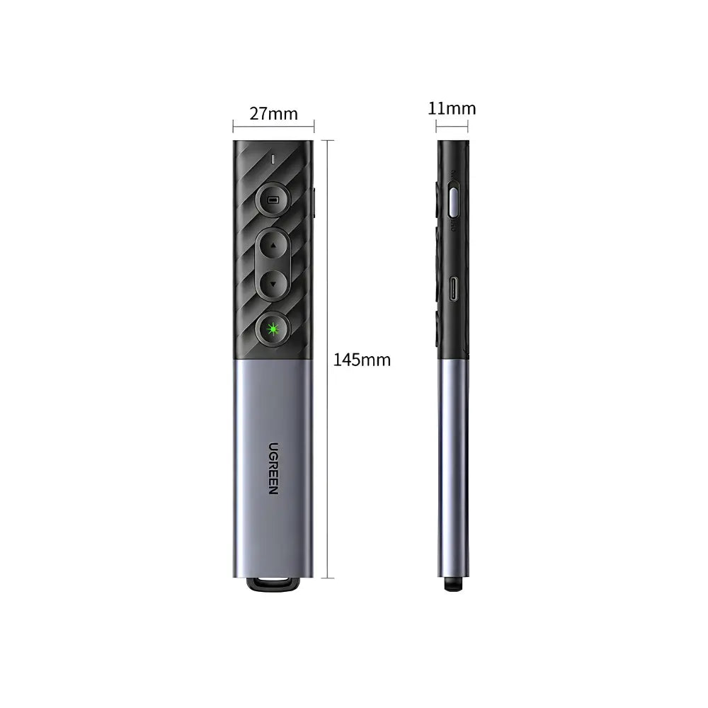 UGREEN 2.4GHz & Bluetooth Green Laser Presenter with USB-C/A Wireless Receiver - متجر TT Tab للتقنيات الحديثة