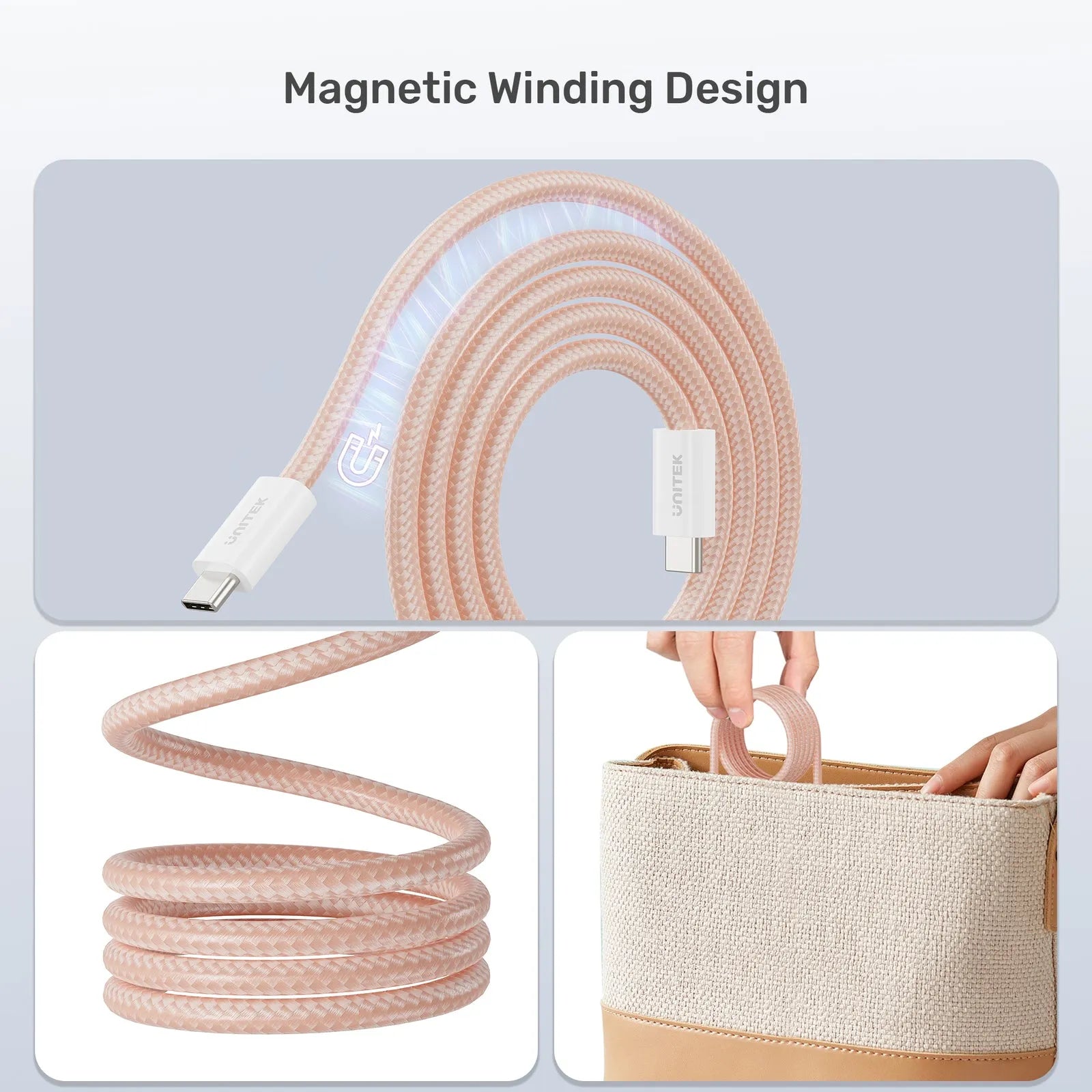 Unitek C14141A 100W Magnetic Type-C to Type-C Charging Cable - للتقنيات الحديثة TT TAB متجر