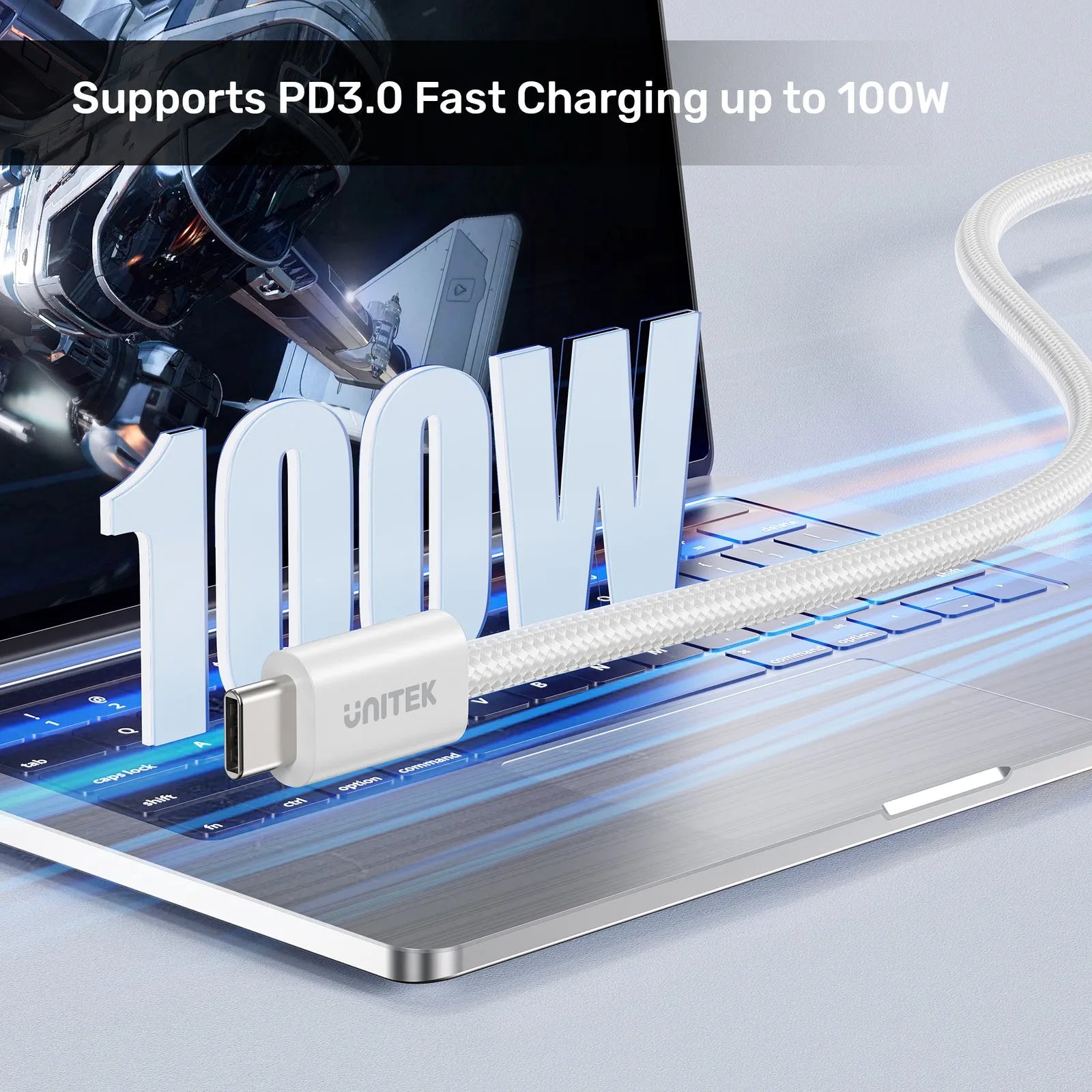 Unitek C14141A 100W Magnetic Type-C to Type-C Charging Cable - للتقنيات الحديثة TT TAB متجر