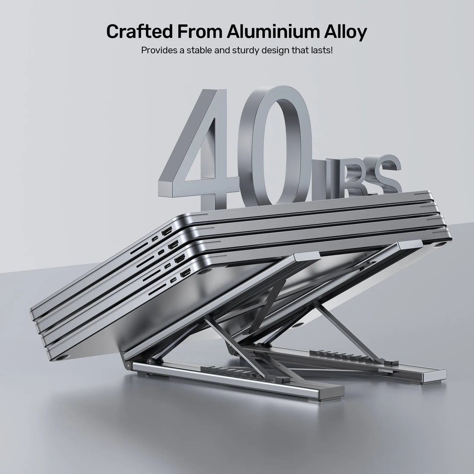 Unitek D1137AGY01 USB-C Foldable Laptop Stand with Docking Station - متجر TT Tab للتقنيات الحديثة