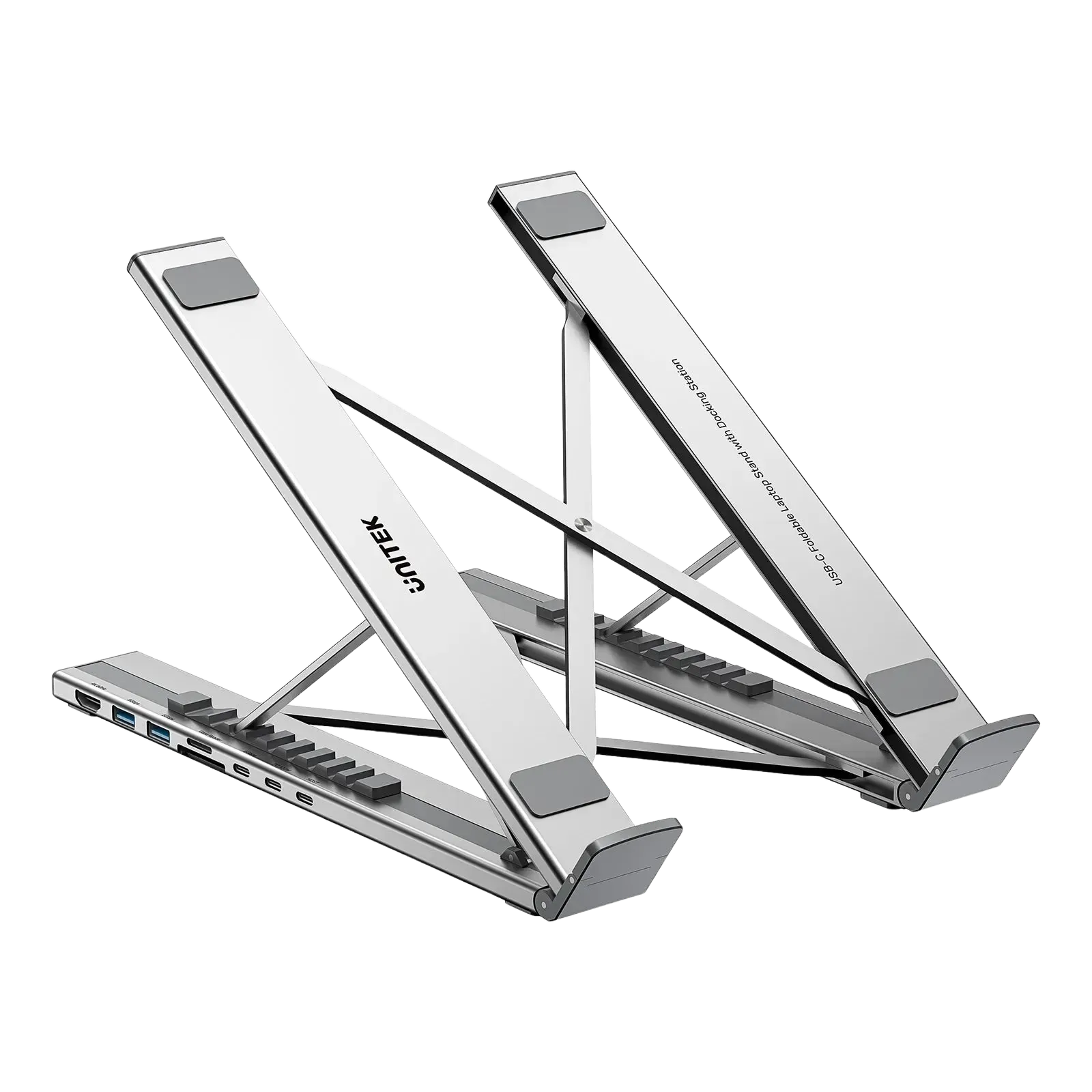 Unitek D1137AGY01 USB-C Foldable Laptop Stand with Docking Station - متجر TT Tab للتقنيات الحديثة
