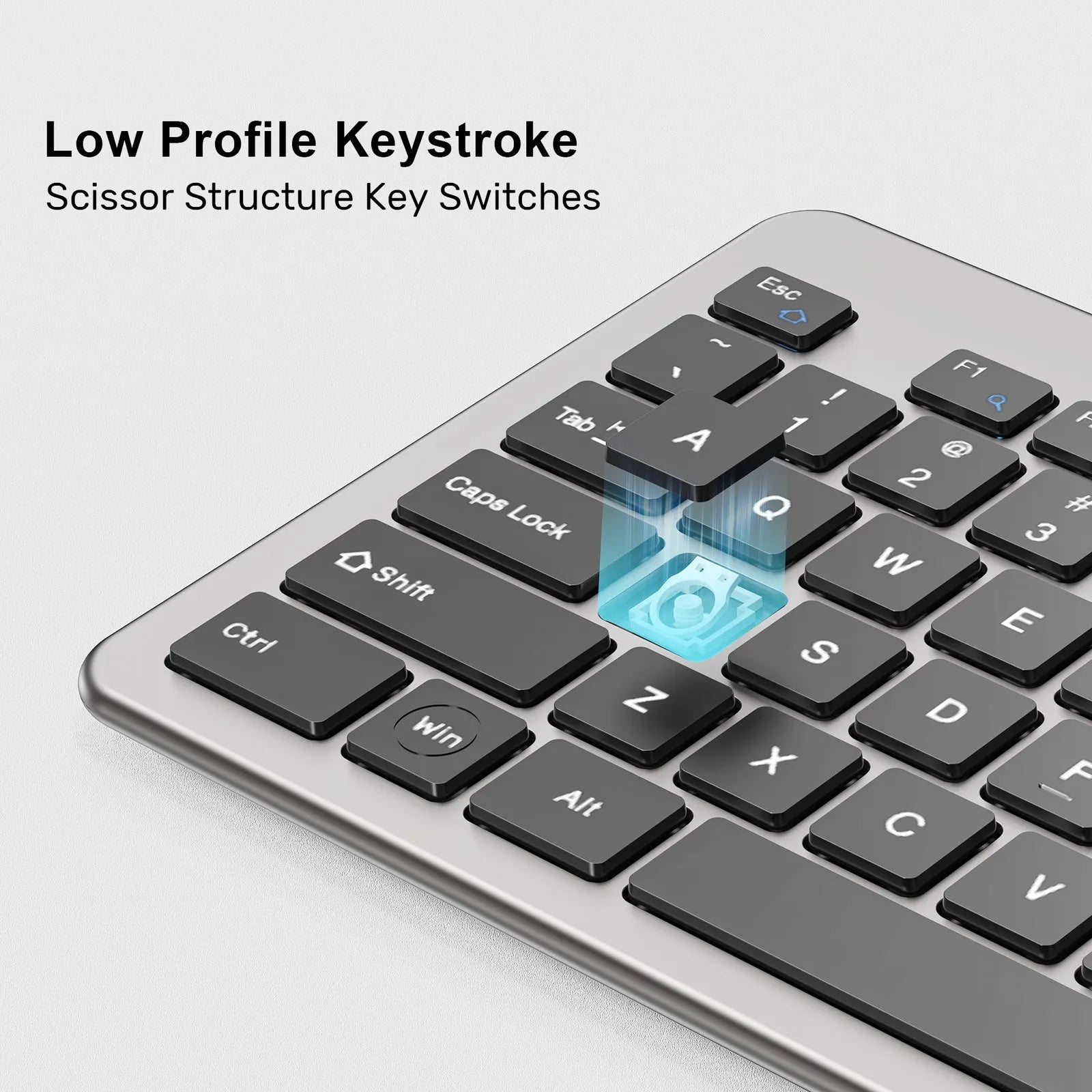 UNITEK SlimTap Ultra-Light Wired 104-Key Full-Size Keyboard with Quiet Scissor Keys - متجر TT Tab للتقنيات الحديثة