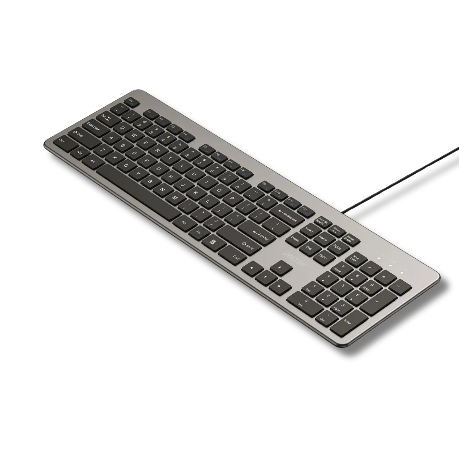 UNITEK SlimTap Ultra-Light Wired 104-Key Full-Size Keyboard with Quiet Scissor Keys - متجر TT Tab للتقنيات الحديثة