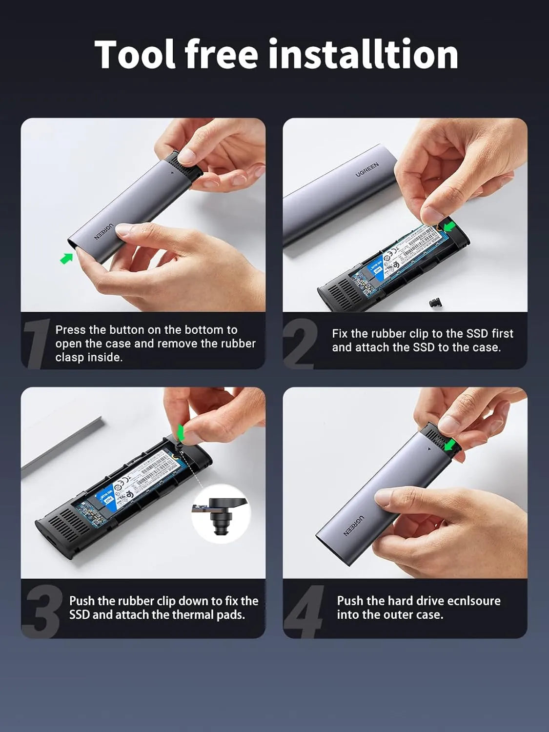 Ugreen M.2 NVMe SSD Enclosure - للتقنيات الحديثة TT TAB متجر