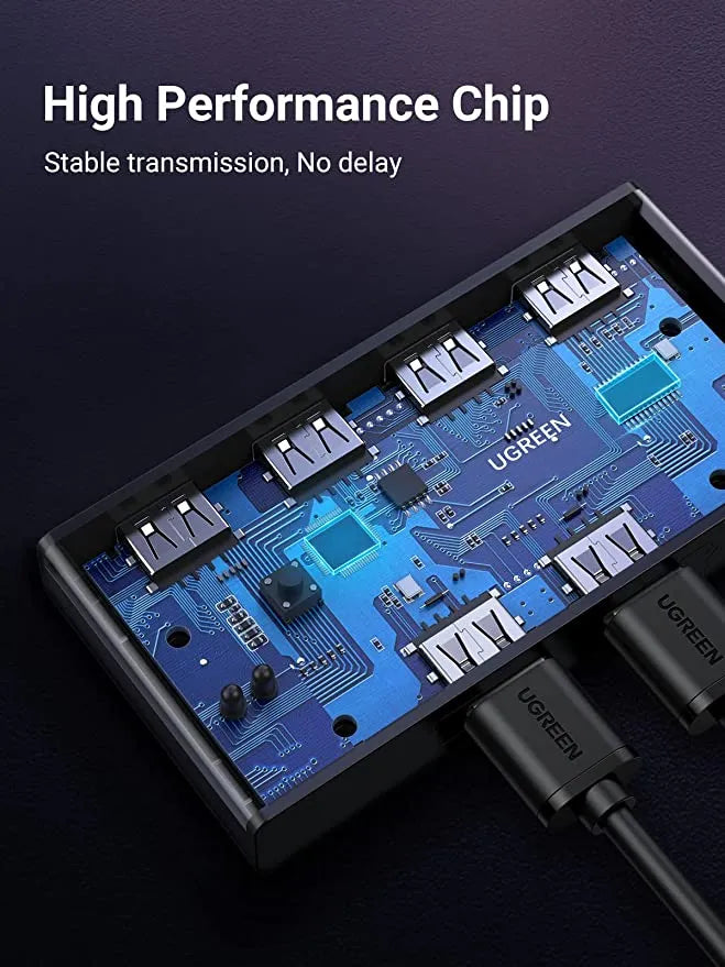Ugreen 30767 USB 2.0 Sharing Switch 2 in 4 Out - للتقنيات الحديثة TT TAB متجر