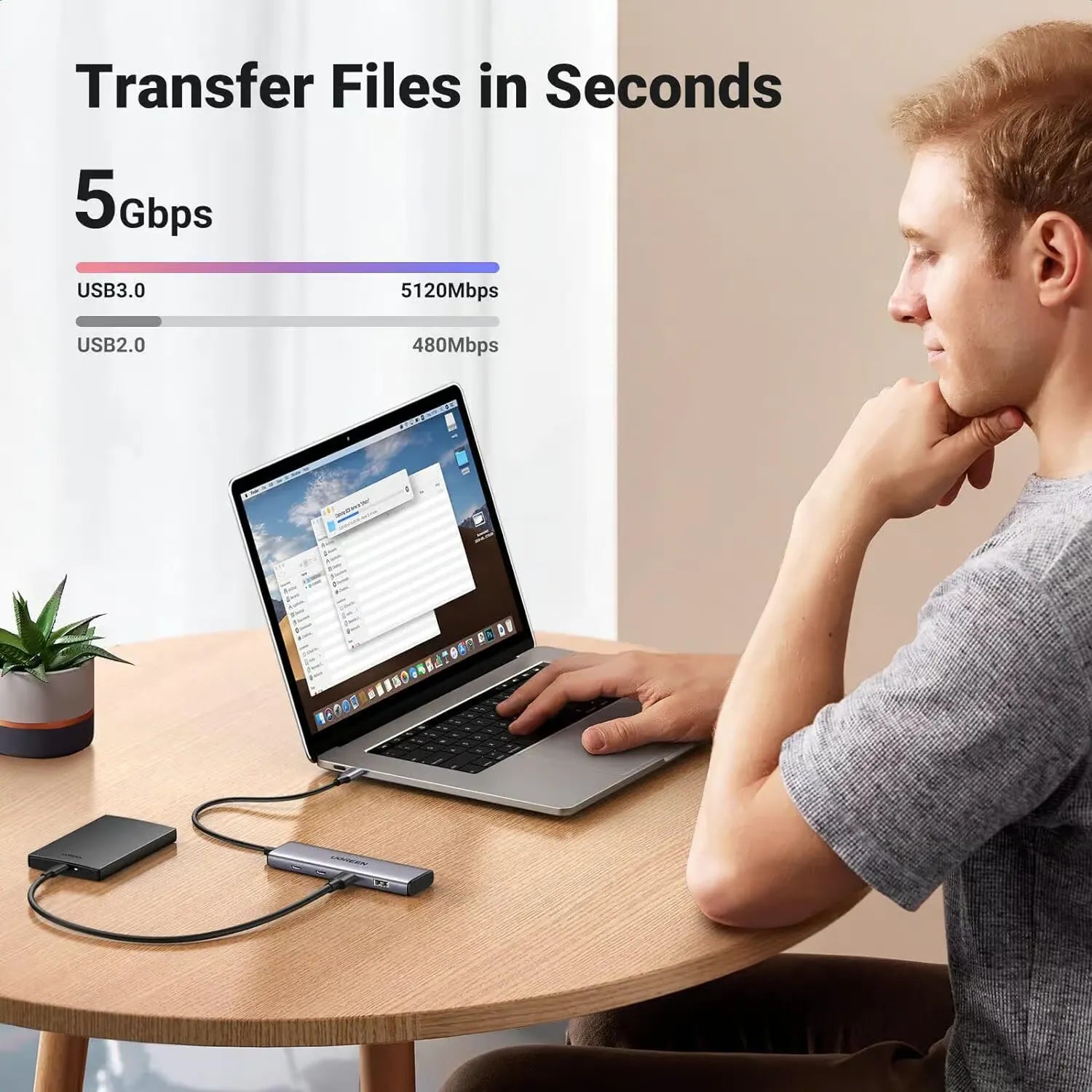 UGREEN CM473 15395 USB-C HUB 4-Port - متجر TT Tab للتقنيات الحديثة