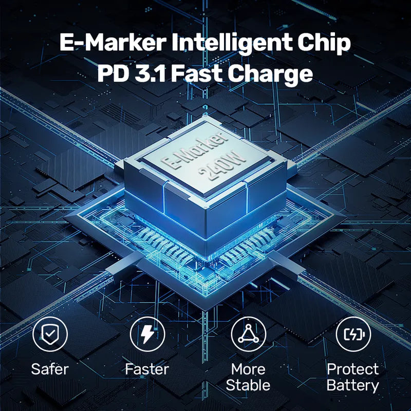 Unitek C14110GY-2M Type-C to Type-C Power Delivery 3.1 Charging Cable 240W - للتقنيات الحديثة TT TAB متجر